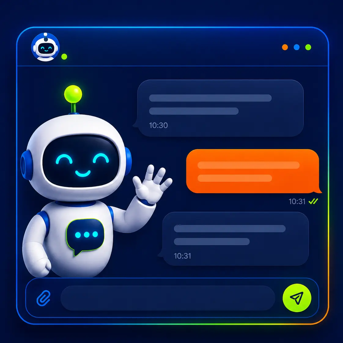 Chatbot web de inteligencia artificial conversando con un cliente
