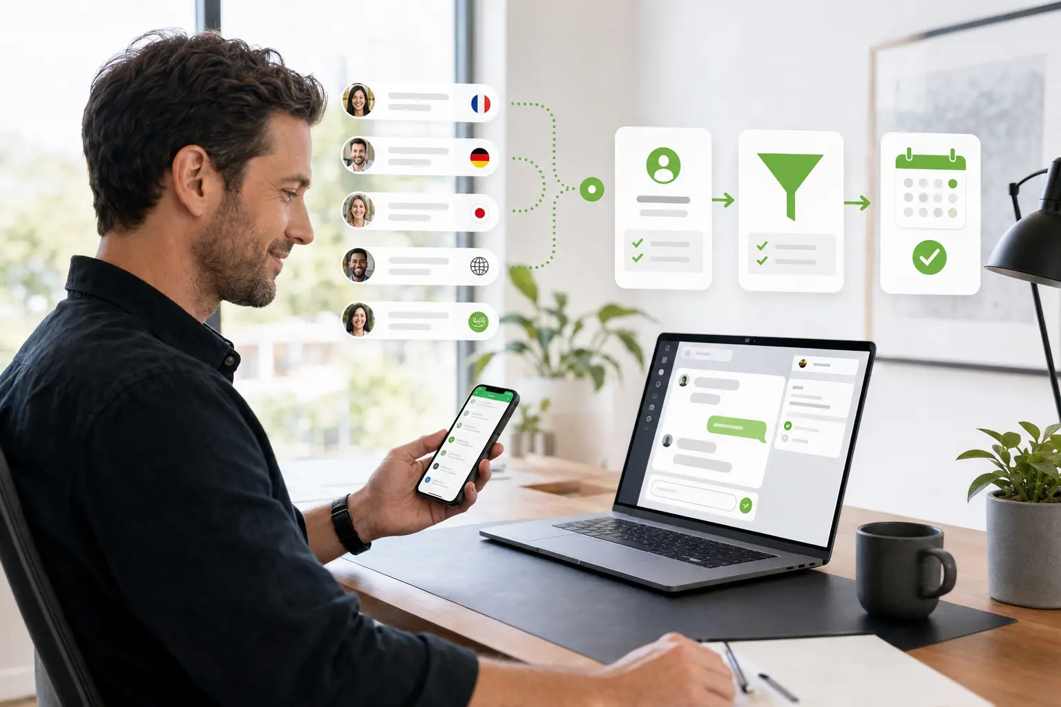 Captura y calificación automatizada de leads por mensajería